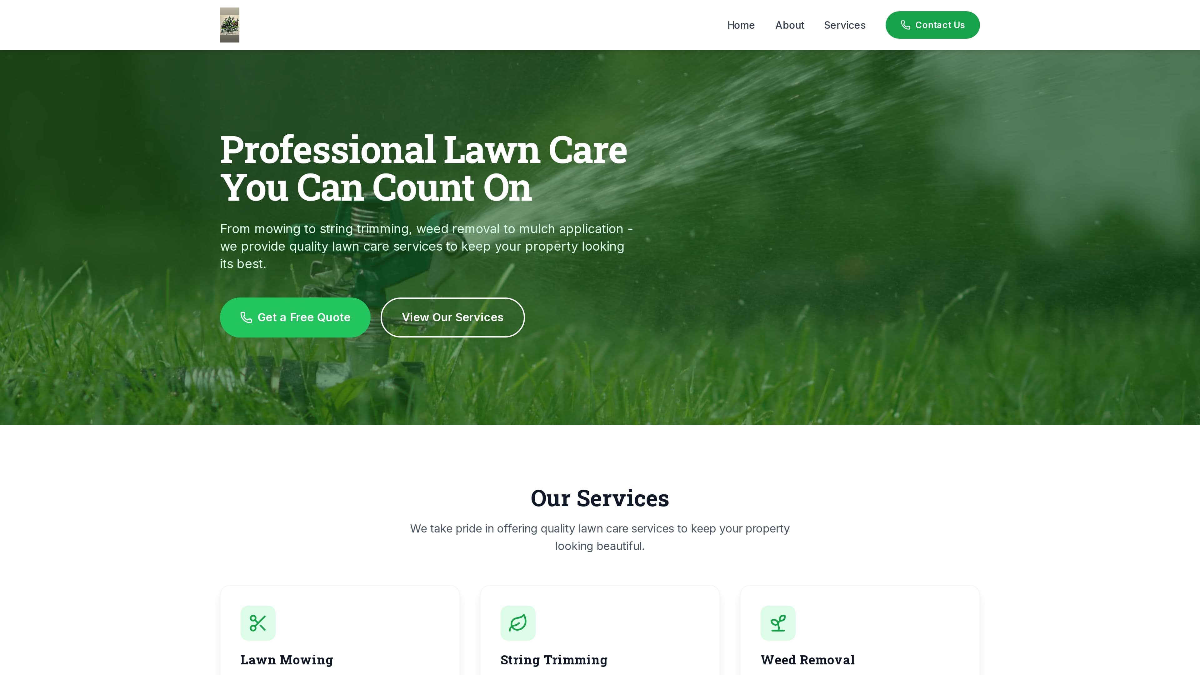 Www.Tractor Man Lawn Care business.com