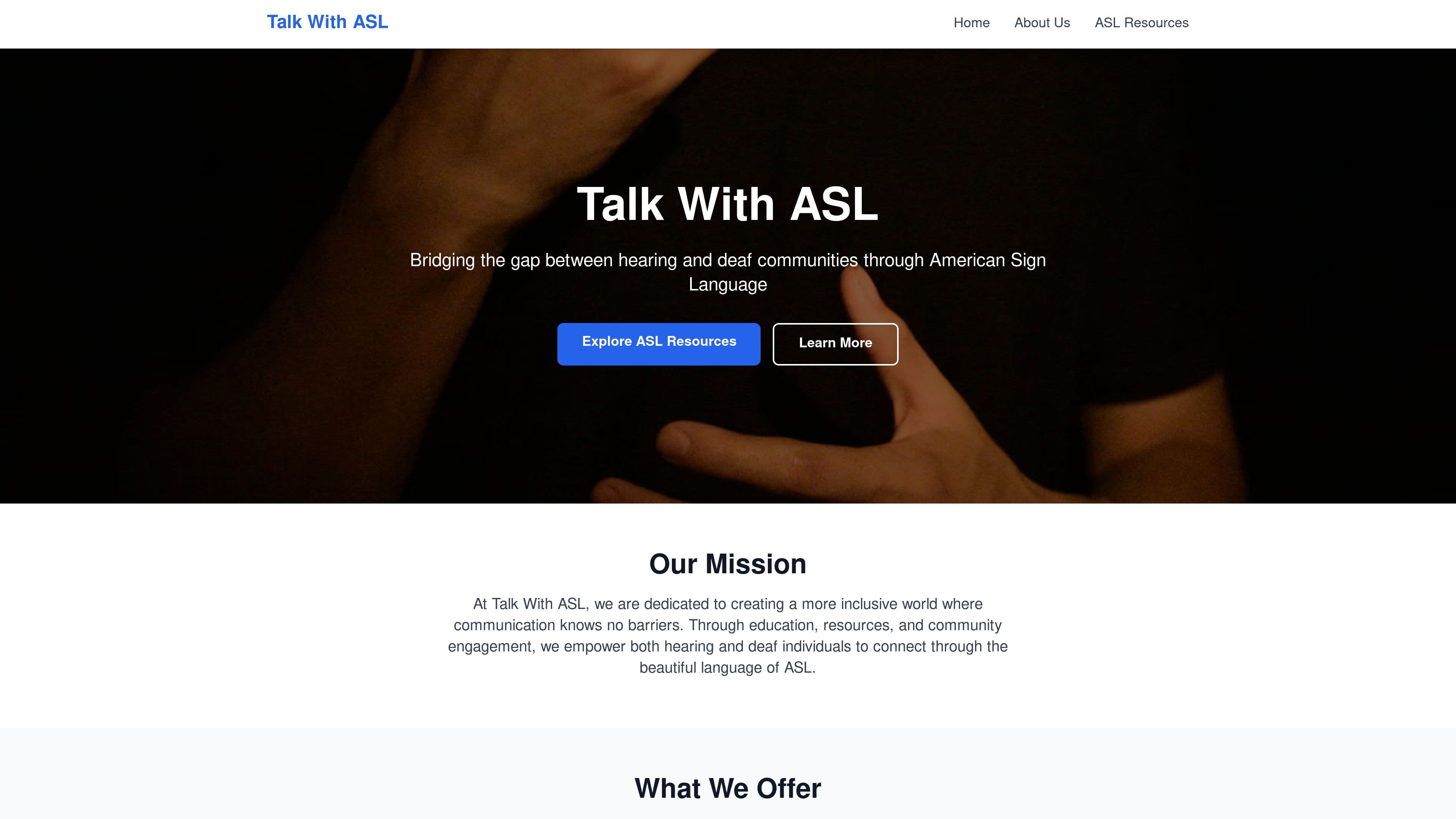 Talk With ASL community organization