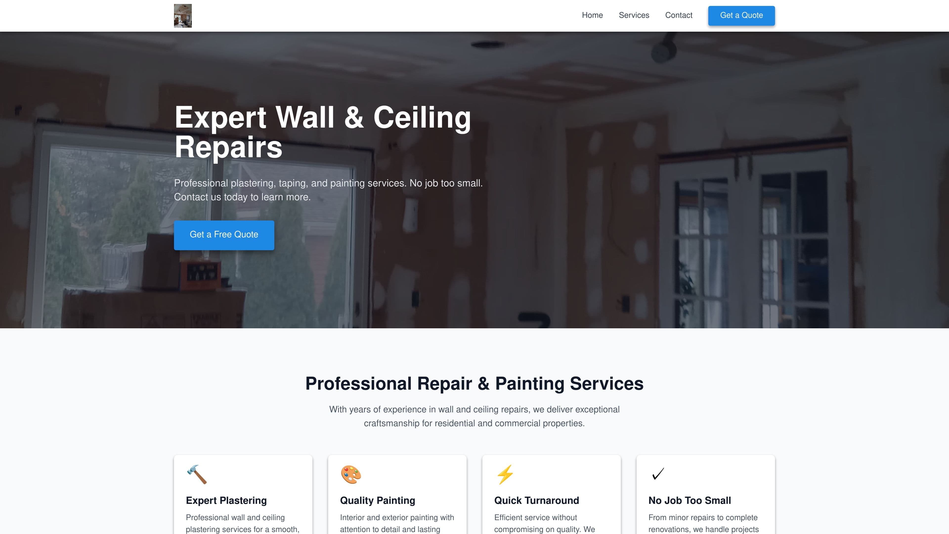 Walls repaired and painted