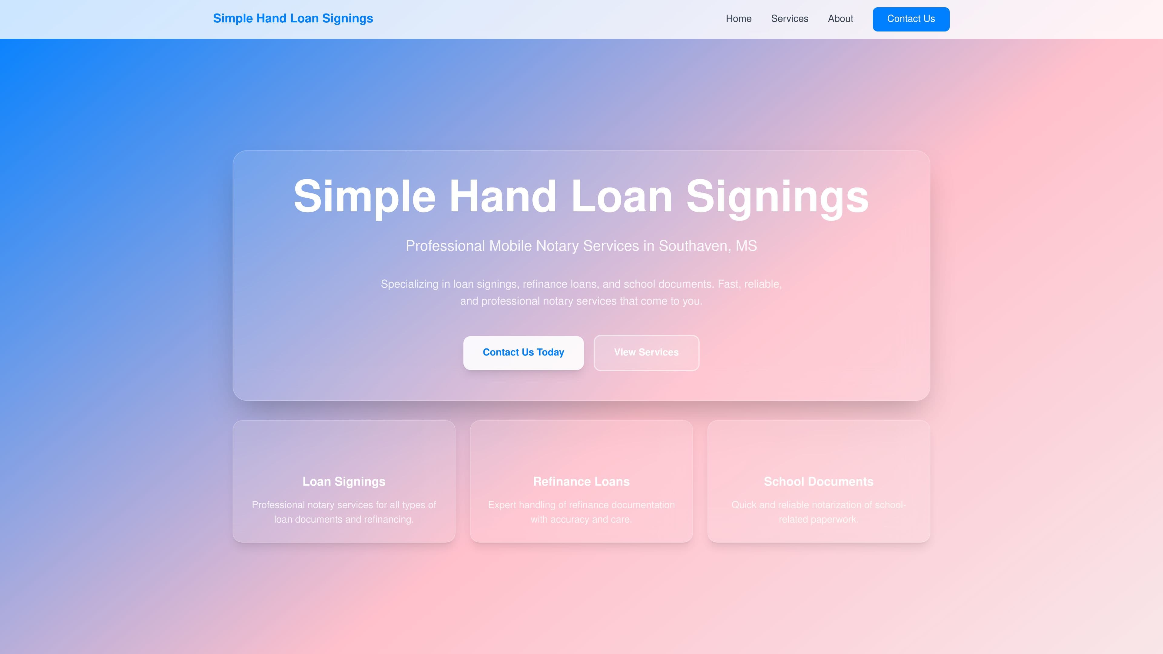 Simple Hand Loan Signings