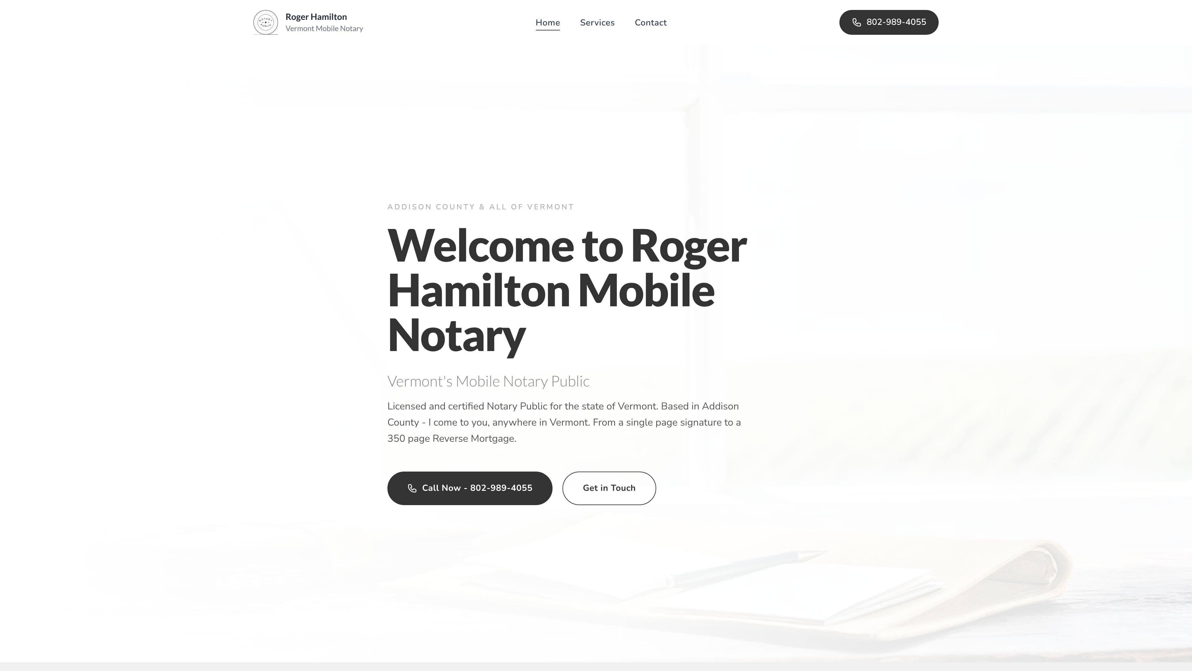 Roger Hamilton Vermont Mobile Notary