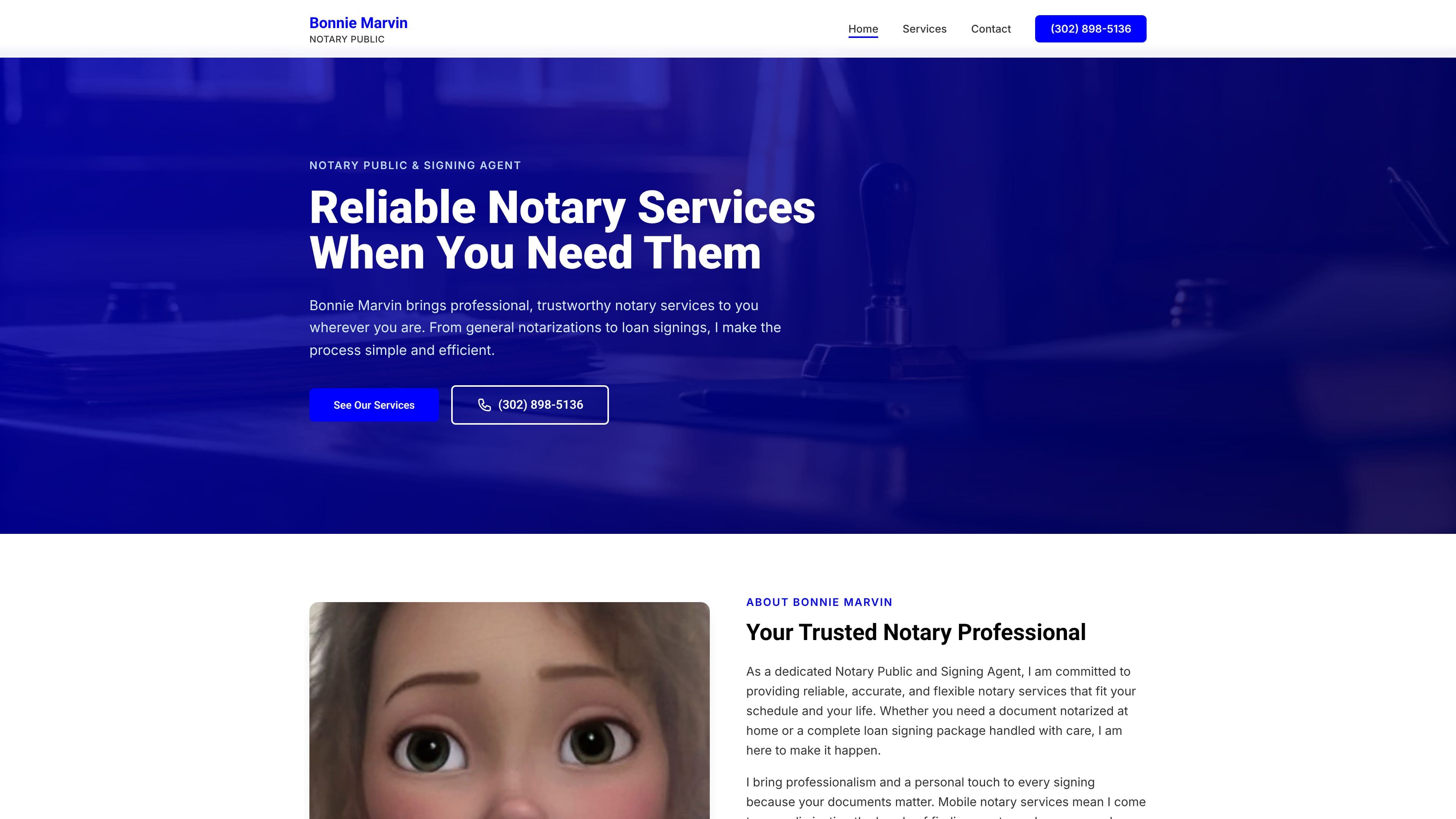 Bonnie Marvin, Notary Public