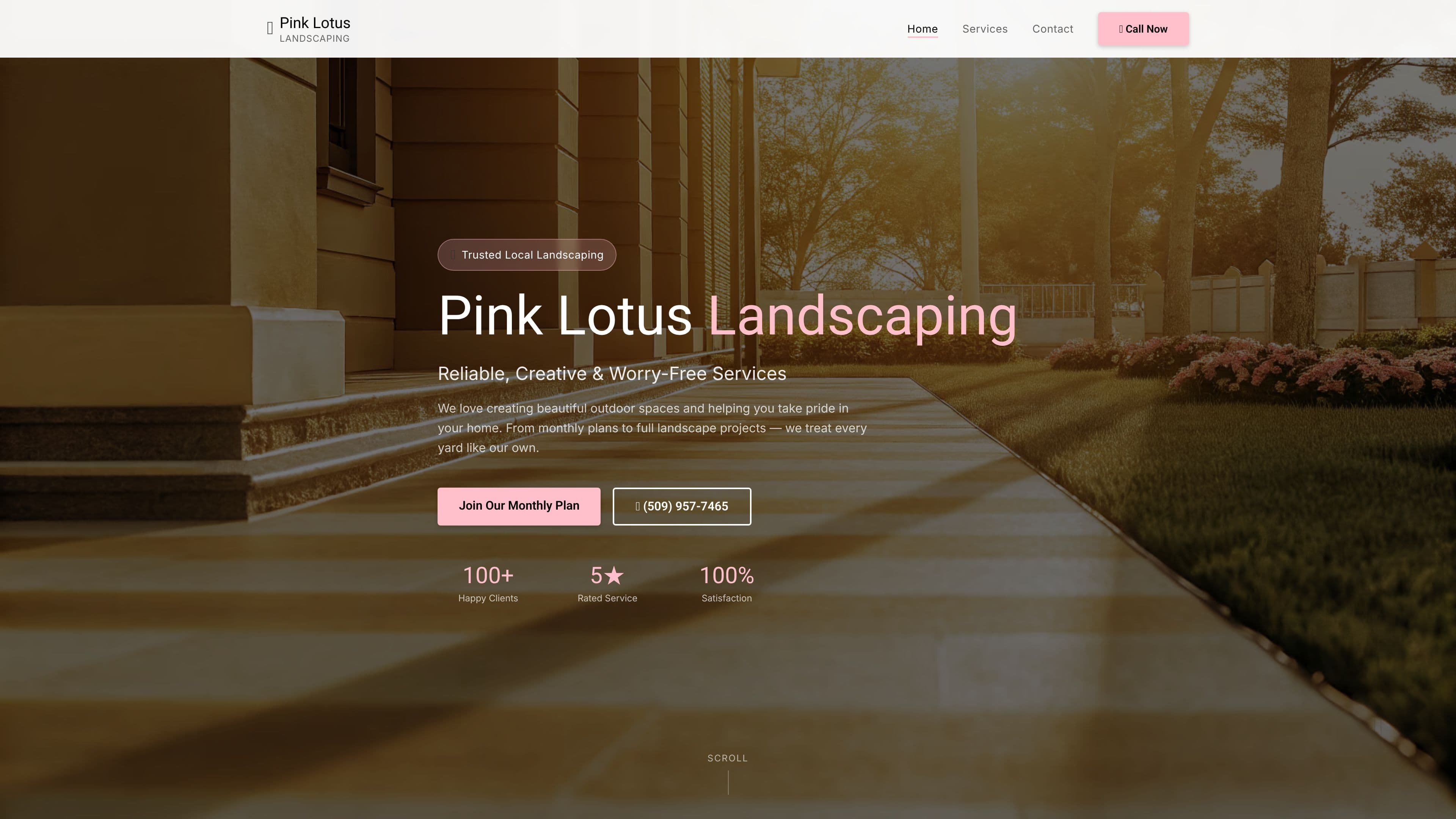 Pink lotus landscaping