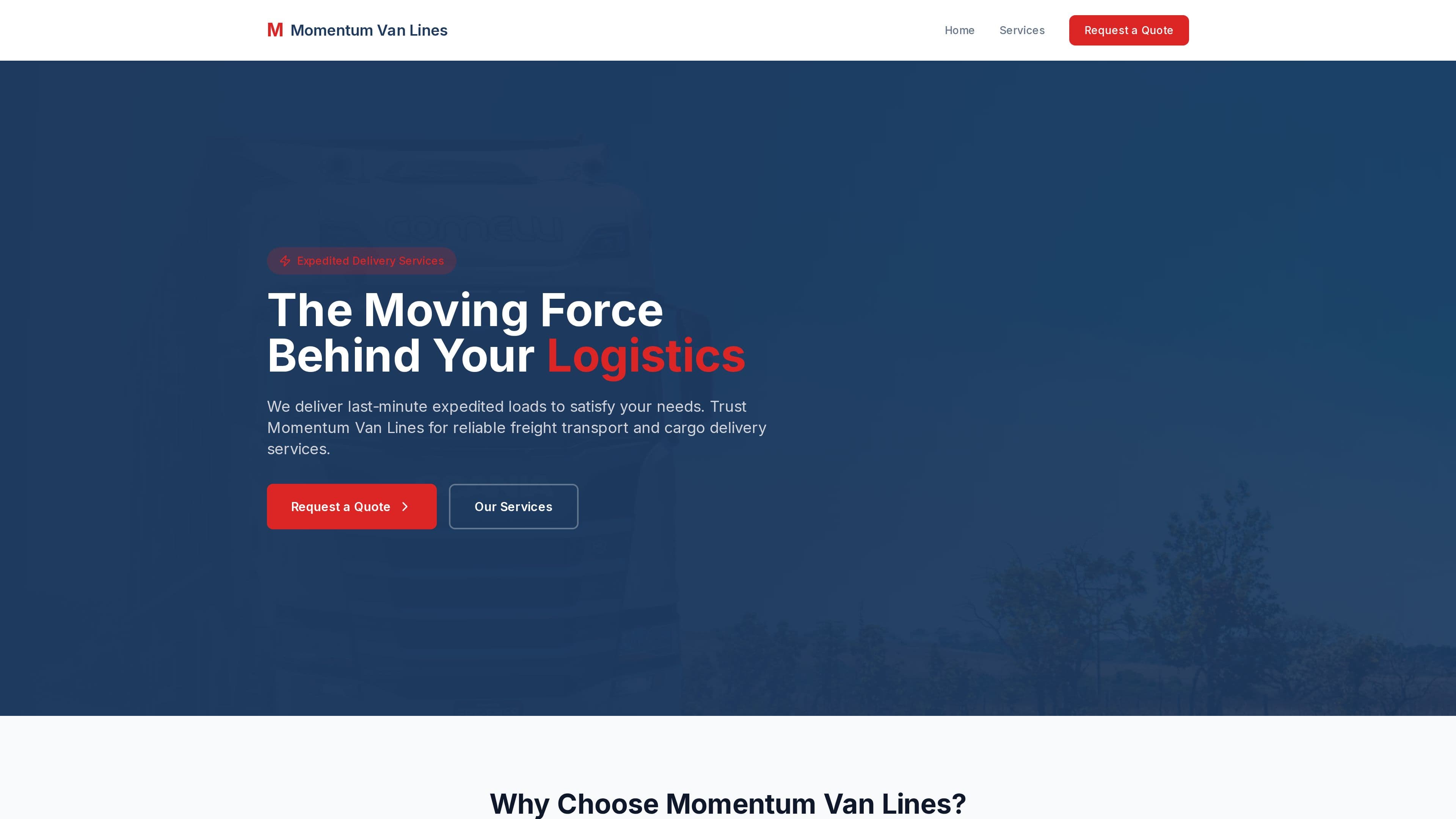 Momentum van lines and logistics