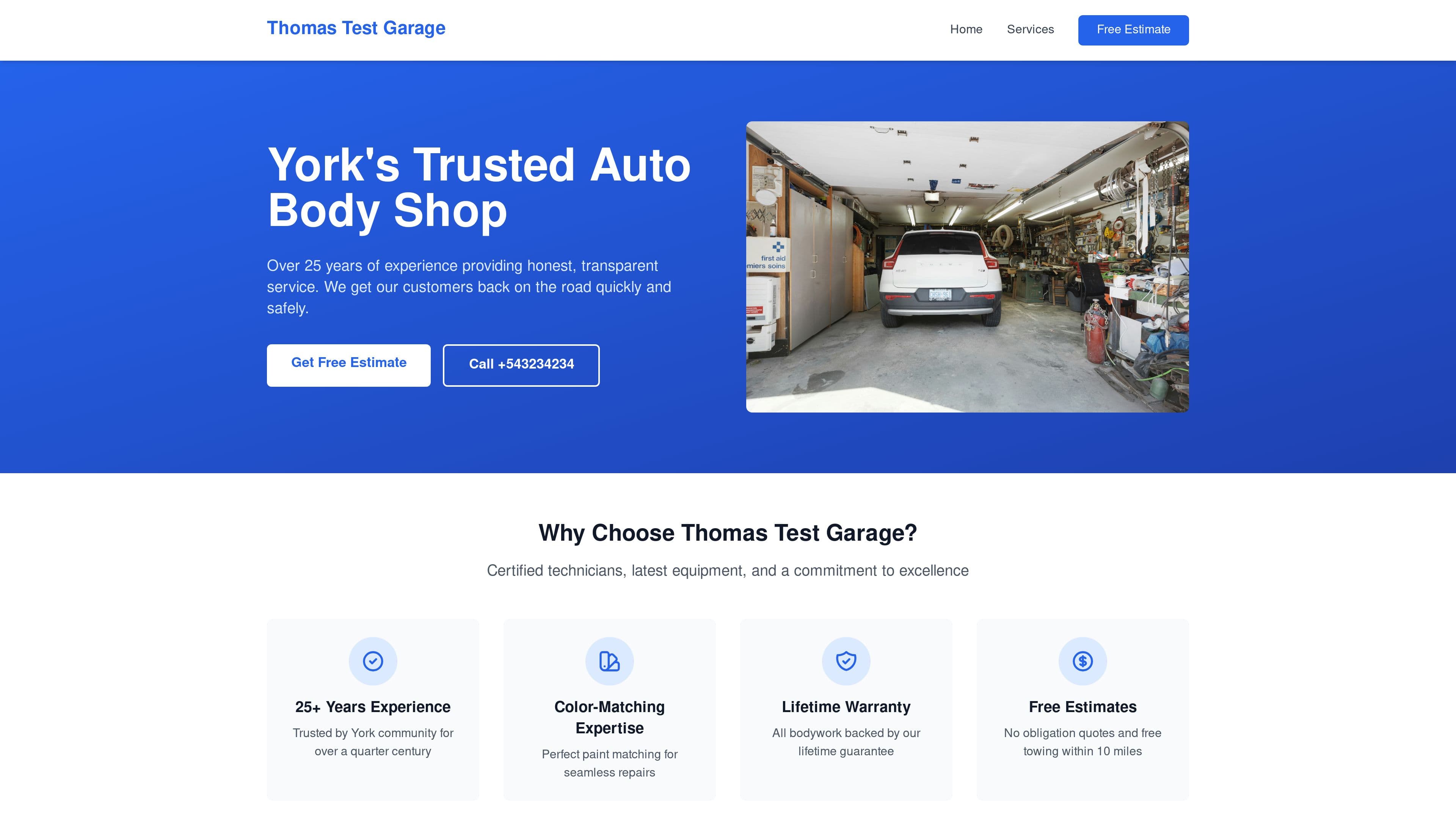 thomas test garage