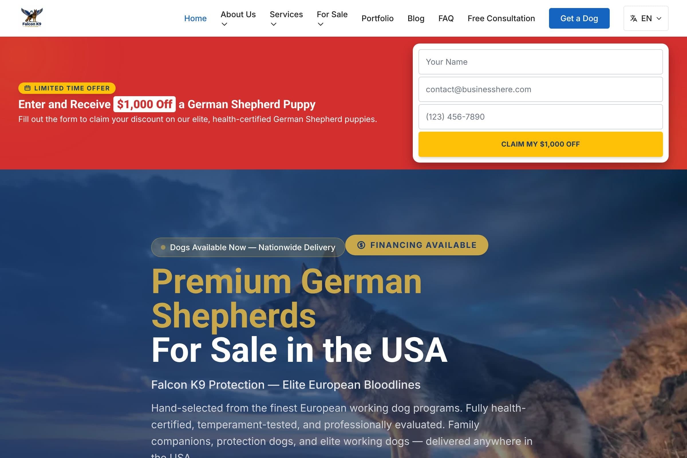 Premium German Shepherds For Sale in the USA