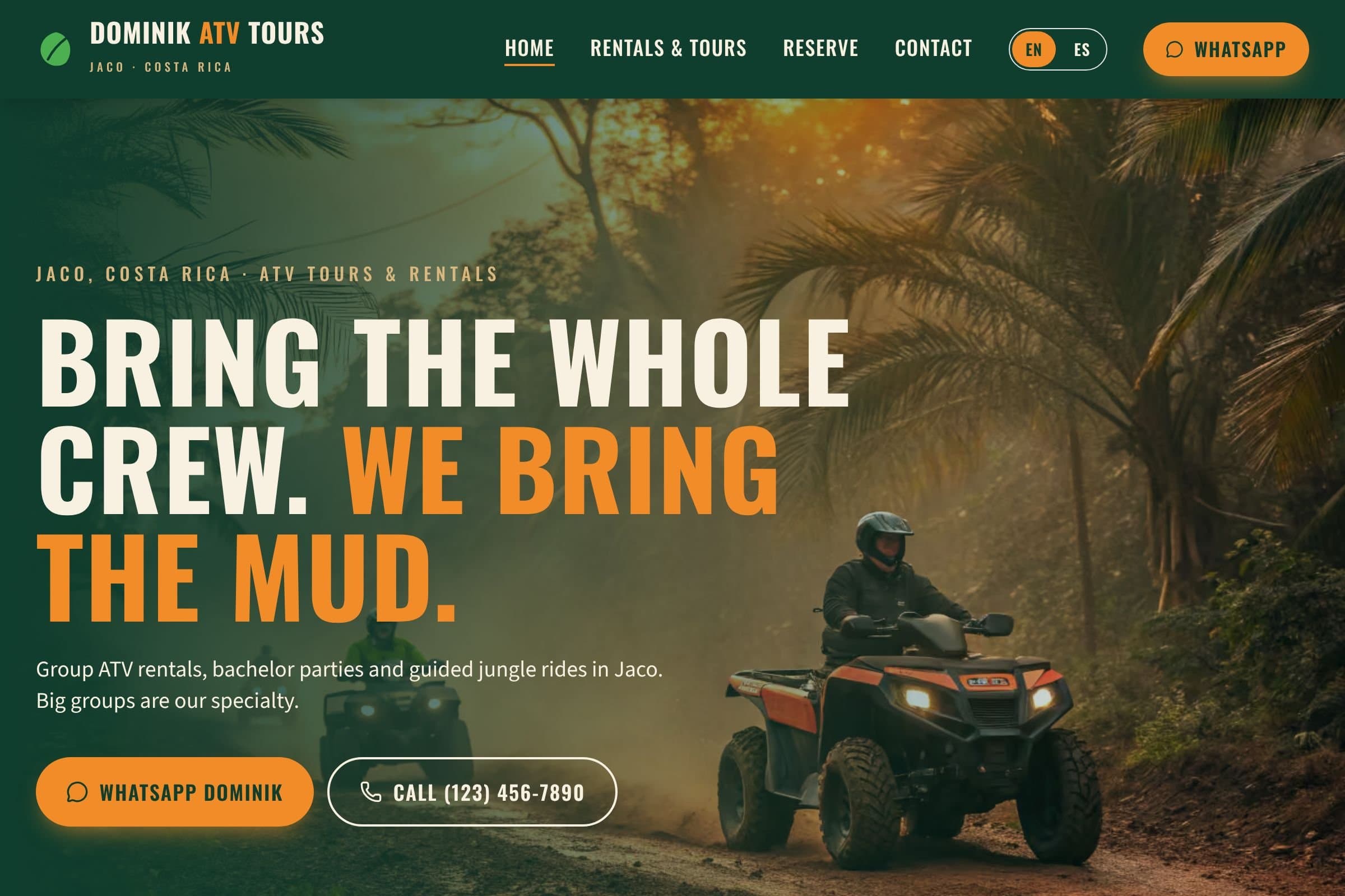 Dominik ATV Tours Jaco website