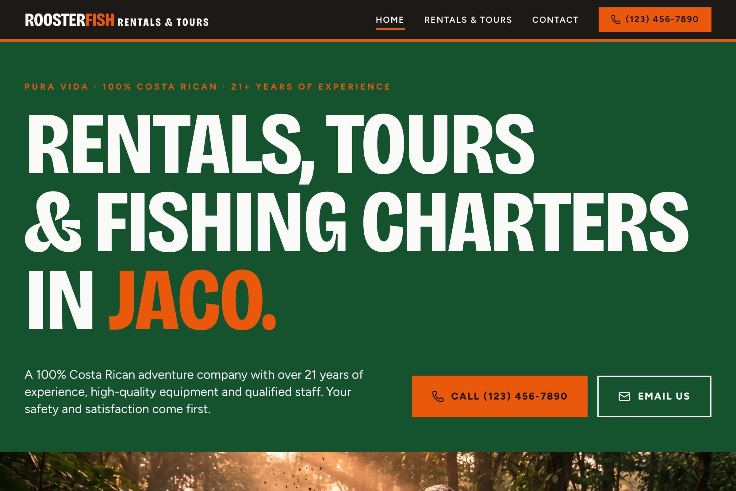 RoosterFish Rentals & Tours website